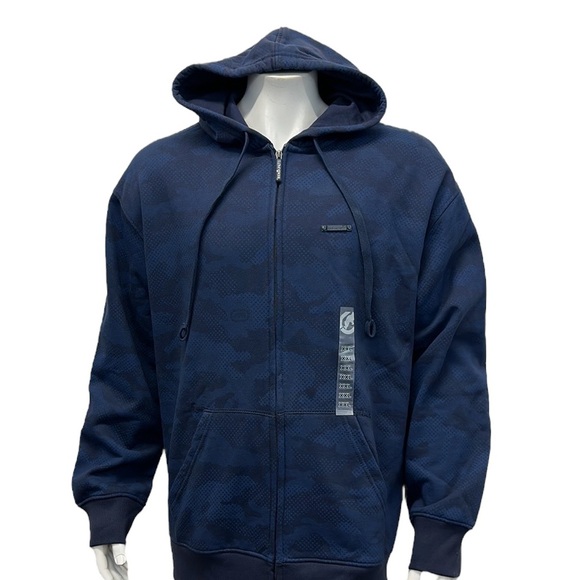 NWT Ecko Unltd Blue Black Camo Camouflage Full Zip Sweatshirt Hoodie XXL… - Picture 5 of 11